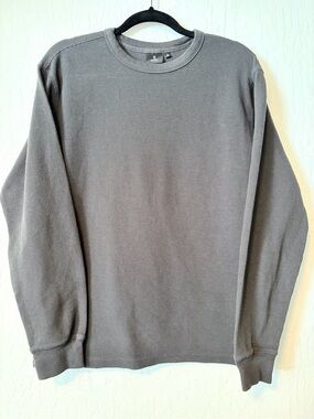 Roark Long Sleeve | Men’s Cotton Waffle Crewneck T-Shirt in Charcoal Grey